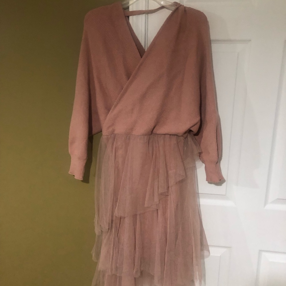 Elegant Pink Layered Dress